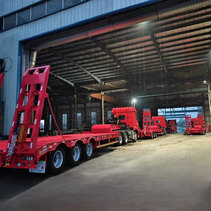 Semi-Trailer Gooseneck Lowbed, 10000 dolar, Trailer Plat Rata Rendah