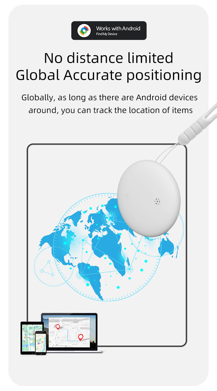 Waterproof Dual-System Locator for iOS and Android Devices; AirTag-Compatible Device with Google Analytics functionality for Loss Prevention