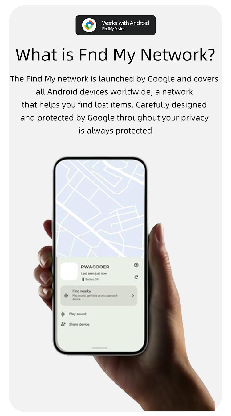 Waterproof Dual-System Locator for iOS and Android Devices; AirTag-Compatible Device with Google Analytics functionality for Loss Prevention