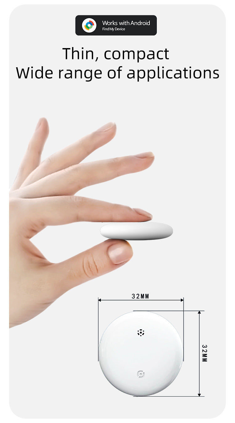 Waterproof Dual-System Locator for iOS and Android Devices; AirTag-Compatible Device with Google Analytics functionality for Loss Prevention