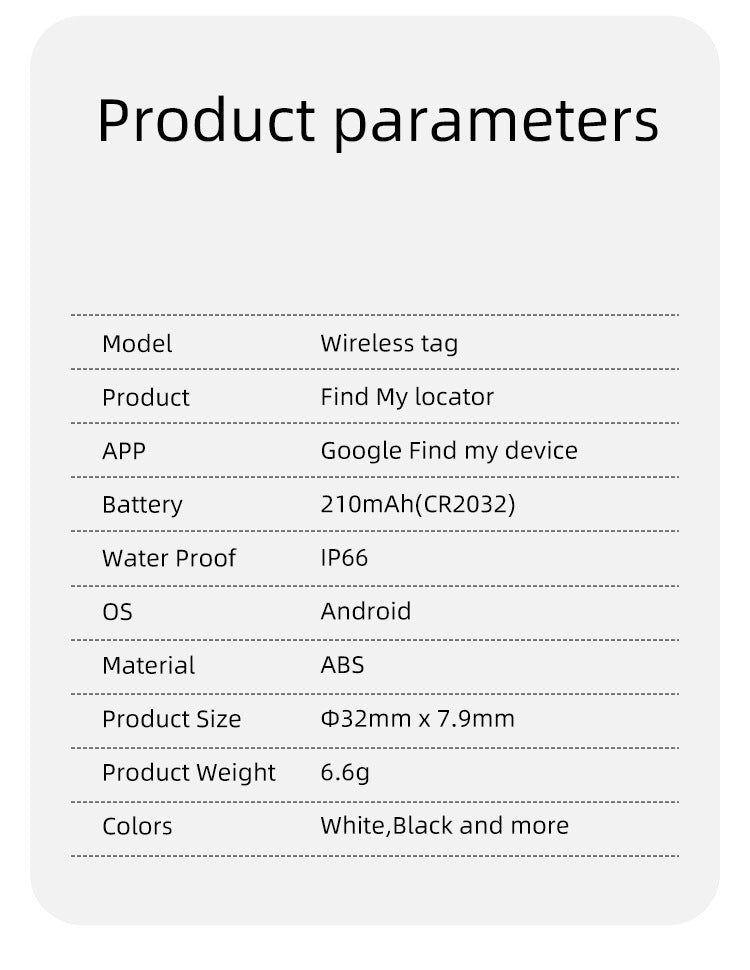 Waterproof Dual-System Locator for iOS and Android Devices; AirTag-Compatible Device with Google Analytics functionality for Loss Prevention