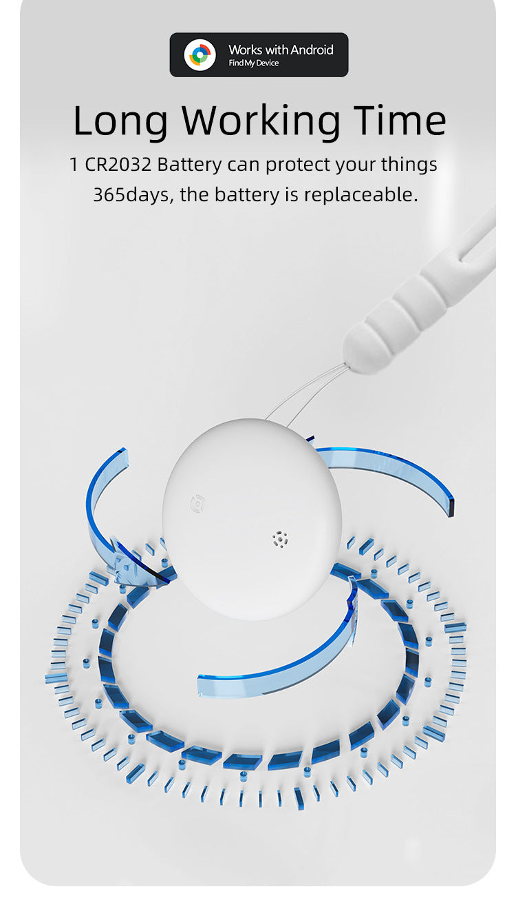 Waterproof Dual-System Locator for iOS and Android Devices; AirTag-Compatible Device with Google Analytics functionality for Loss Prevention
