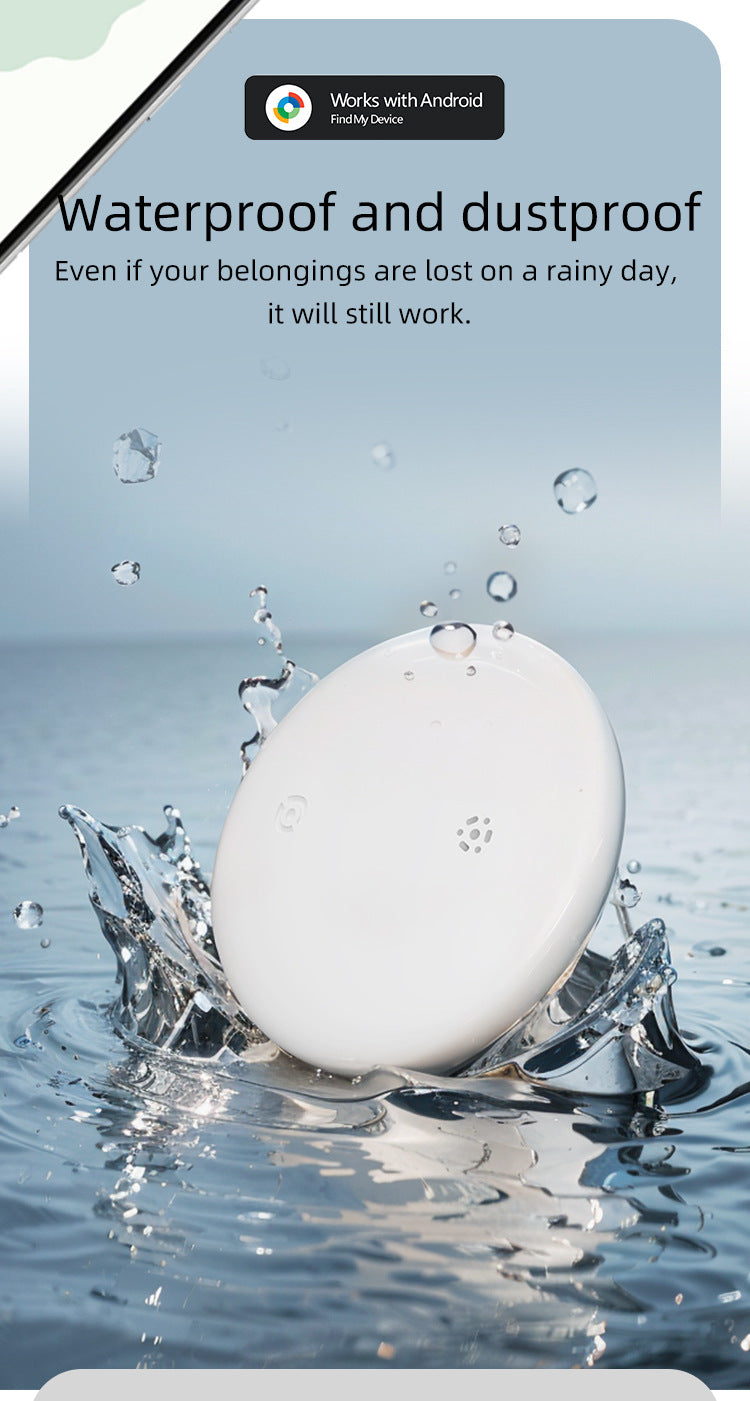 Waterproof Dual-System Locator for iOS and Android Devices; AirTag-Compatible Device with Google Analytics functionality for Loss Prevention