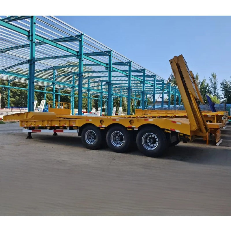 Semi-Trailer Gooseneck Lowbed, 10000 dolar, Trailer Plat Rata Rendah